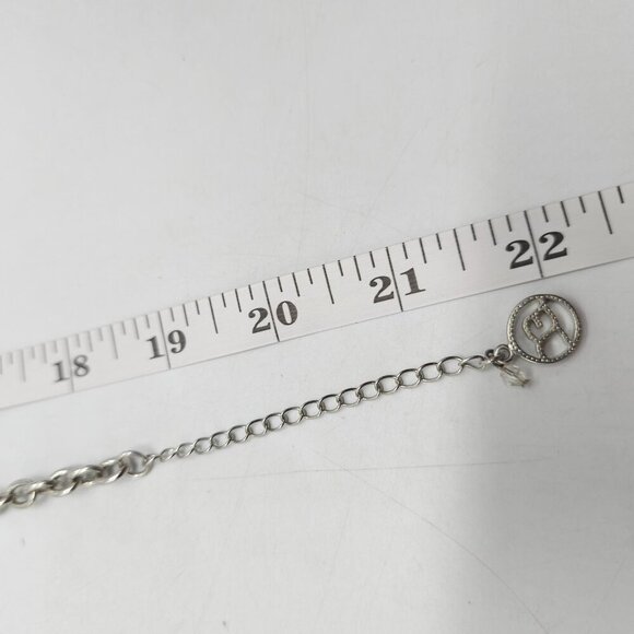 Clear Silver Tone Hexagon Link Statement Necklace By Erica Lyons - Picture 7 of 7